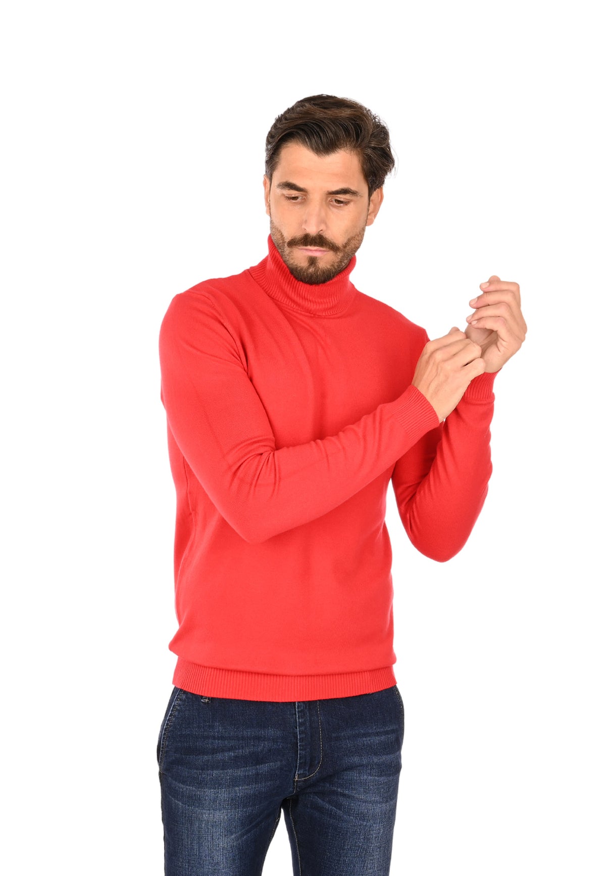 MAGLIONCINO DOLCEVITA COLLO ALTO SOTTOGIACCA ROSSO