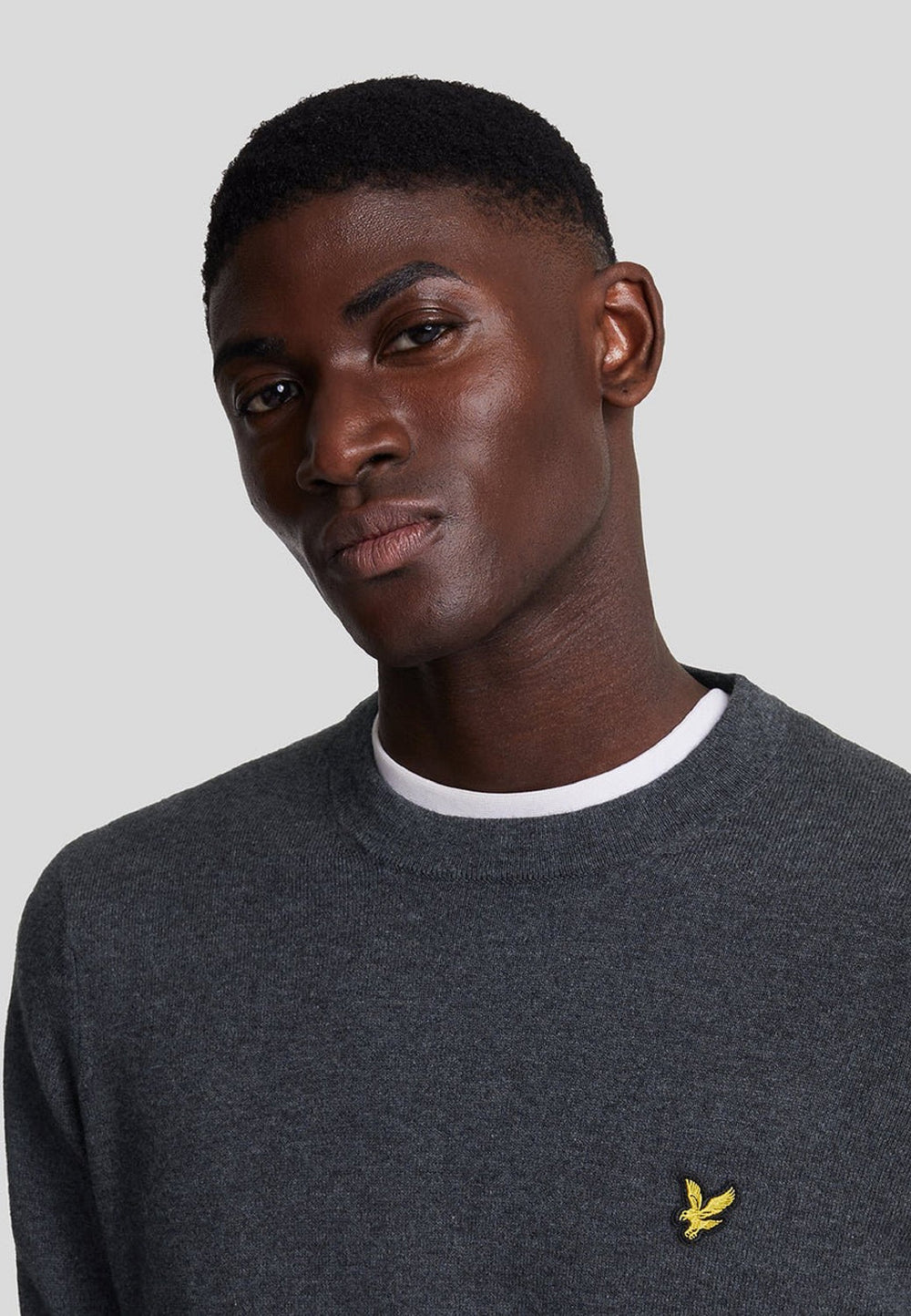 MAGLIONE GIROCOLLO IN MISTO LANA D'AGNELLO LYLE & SCOTT GRIGIO SCURO