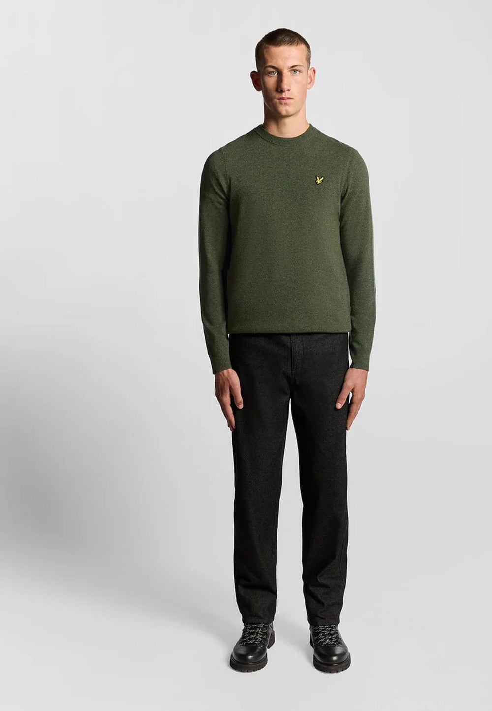 MAGLIONE GIROCOLLO IN MISTO LANA D'AGNELLO LYLE & SCOTT VERDE