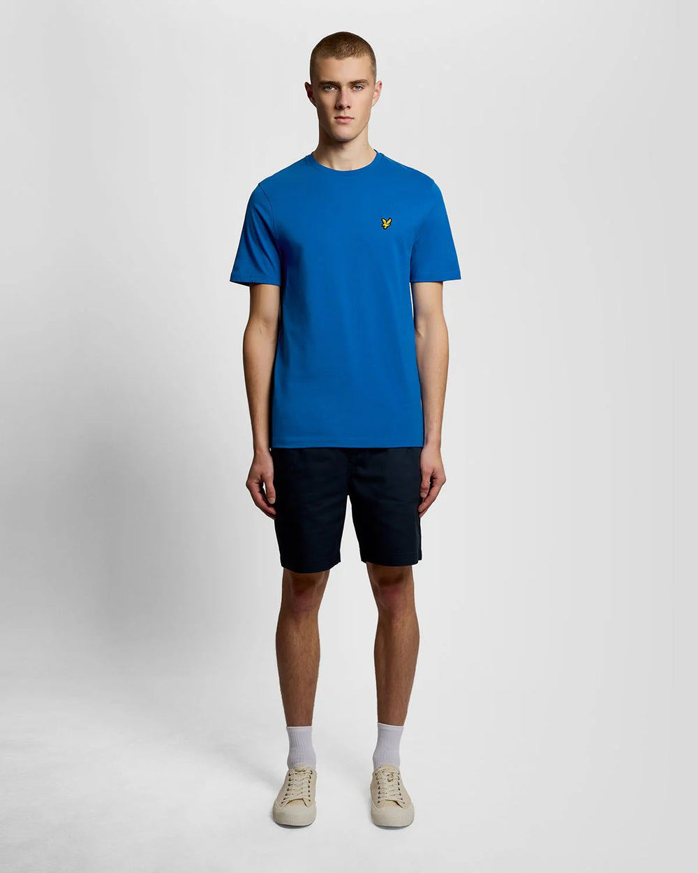 T-SHIRT LYLE & SCOTT MEZZA MANICA GIROCOLLO COTONE BASIC BLU LUCID