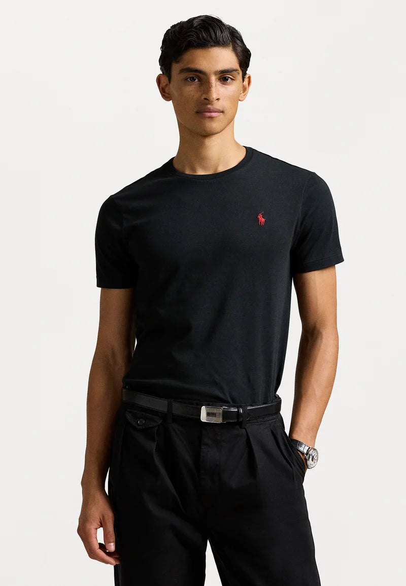 T-SHIRT RALPH LAUREN MAGLIETTA IN JERSEY CUSTOM SLIM FIT NERO