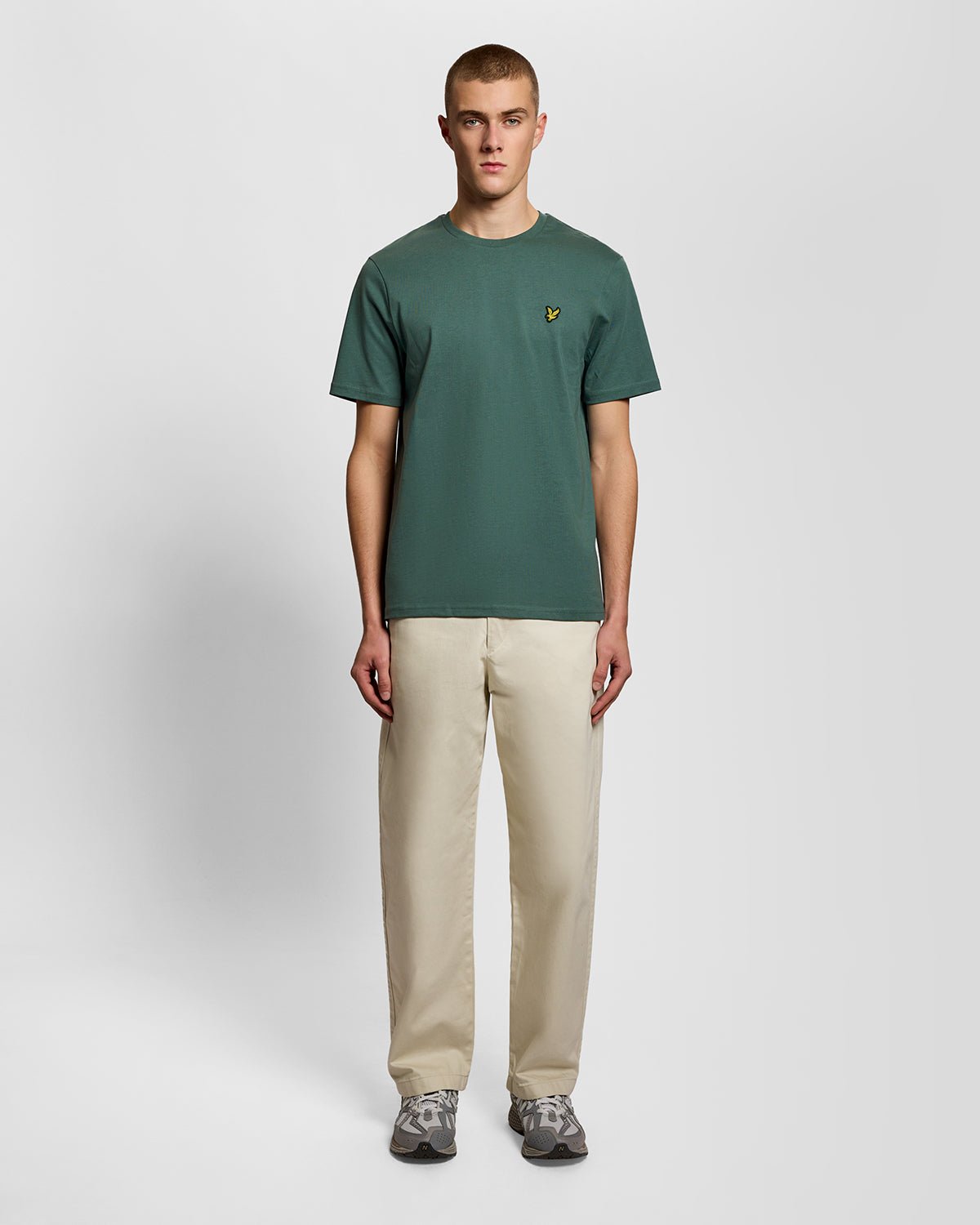 T-SHIRT LYLE & SCOTT MEZZA MANICA GIROCOLLO COTONE BASIC VERDE SCURO