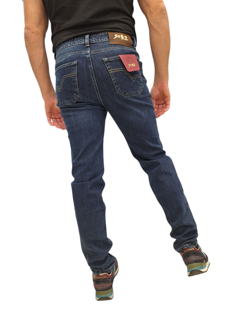JEANS UOMO 9.2 CARLO CHIONNA 5 TASCHE BLU SCURO SLIM FIT