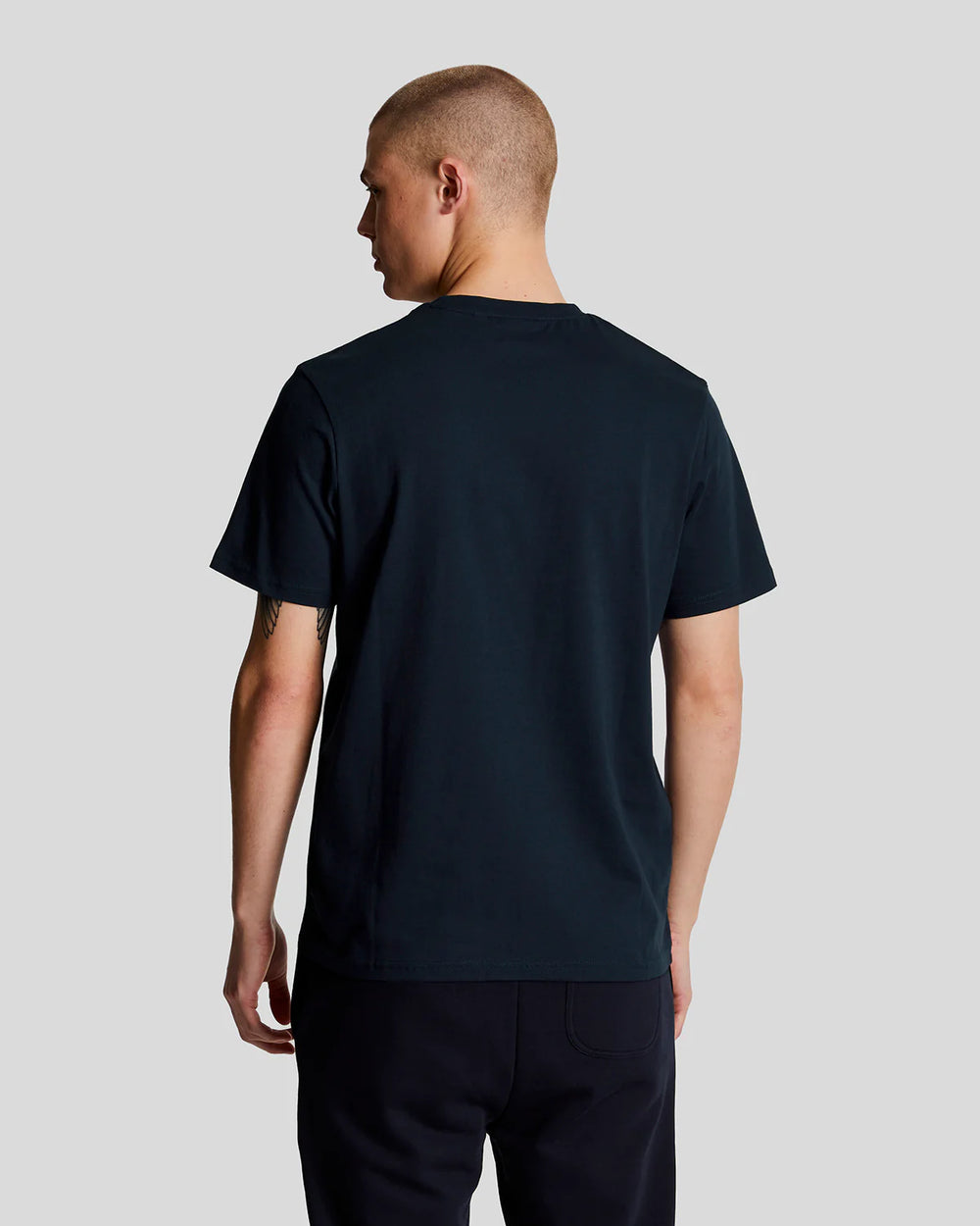 T-SHIRT LYLE & SCOTT MEZZA MANICA GIROCOLLO COTONE BASIC BLU NAVY