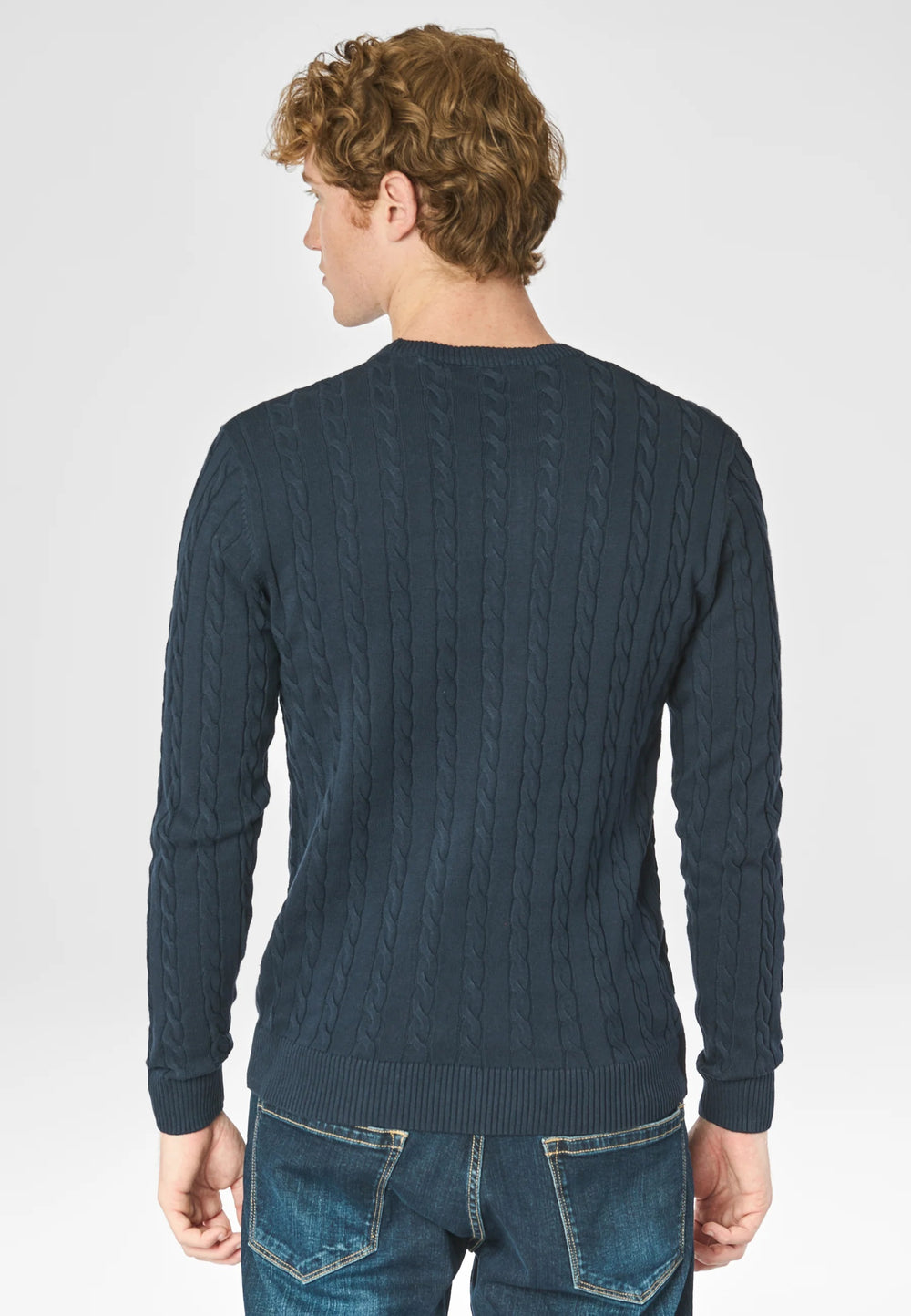 MAGLIONCINO US POLO ASSN GIROCOLLO A TRECCIA IN COTONE E CASHMERE BLU