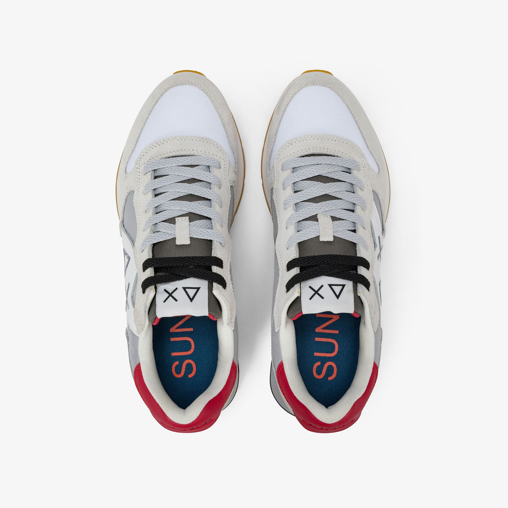 SUN 68 SCARPE Sneaker Jaki Bicolor in nylon e suede bianco/grigio chiaro
