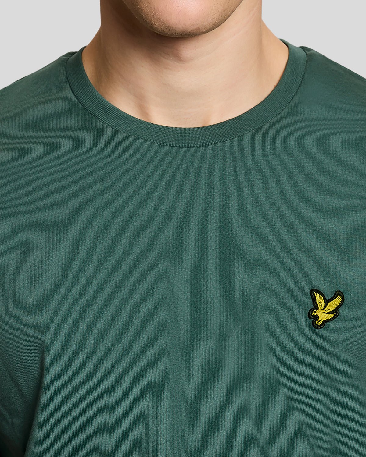 T-SHIRT LYLE & SCOTT MEZZA MANICA GIROCOLLO COTONE BASIC VERDE SCURO