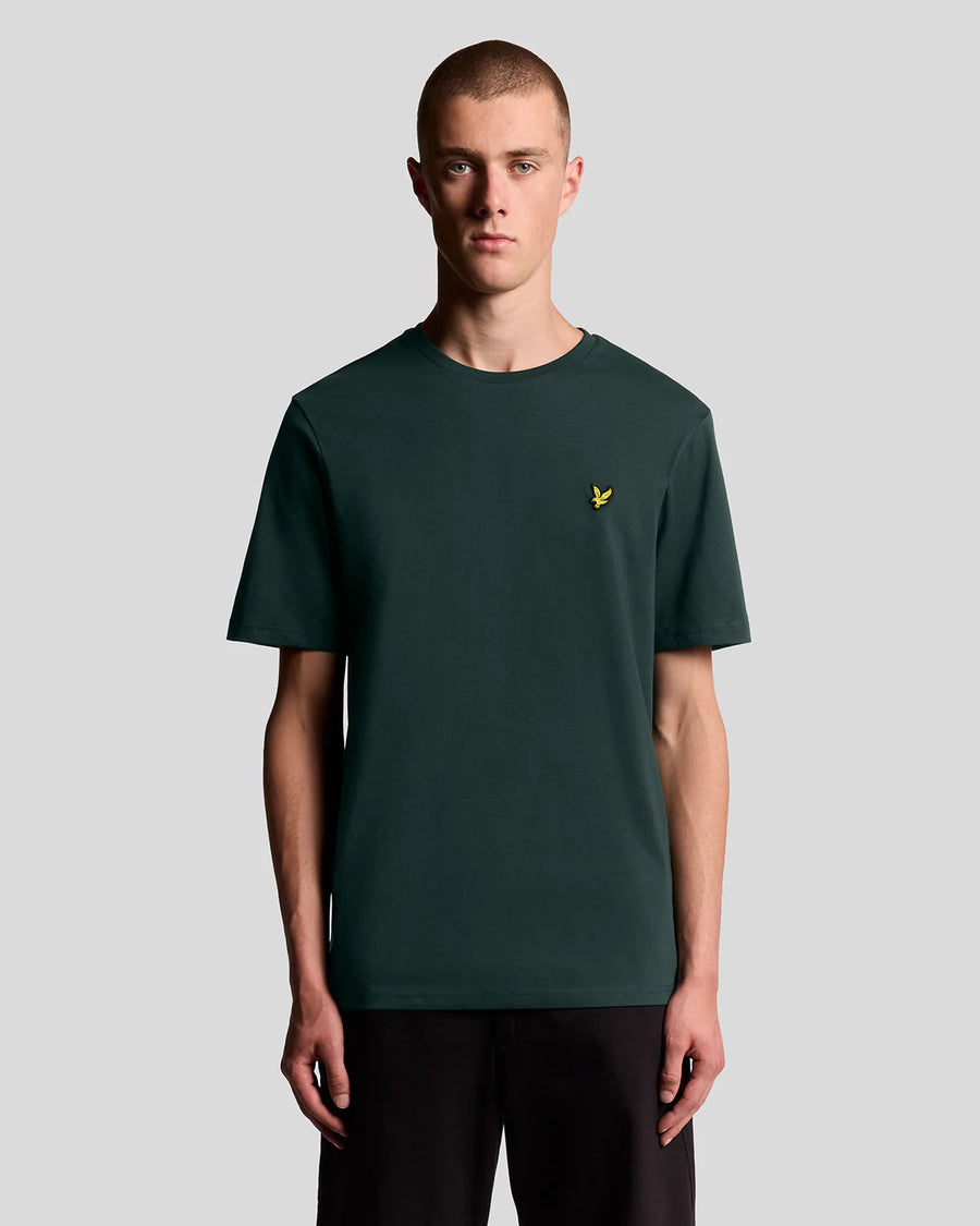 T-SHIRT LYLE & SCOTT MEZZA MANICA GIROCOLLO COTONE BASIC VERDE SCURO