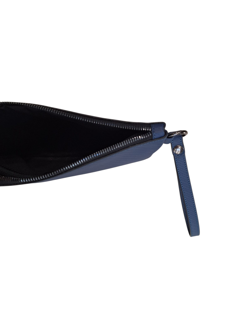 Pochette con Polsiera Vera Pelle Carbon blu
