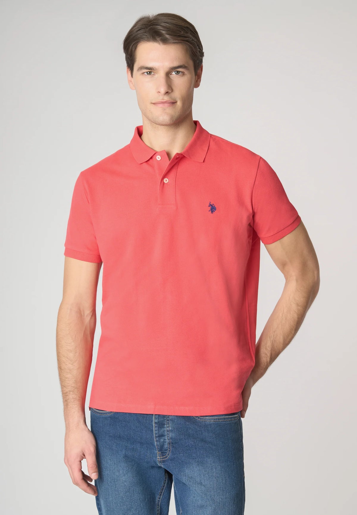 POLO UOMO US POLO ASSN IN COTONE PIQUET ROSSO
