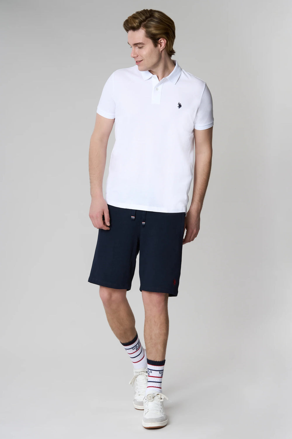 POLO UOMO US POLO ASSN IN COTONE PIQUET BIANCO