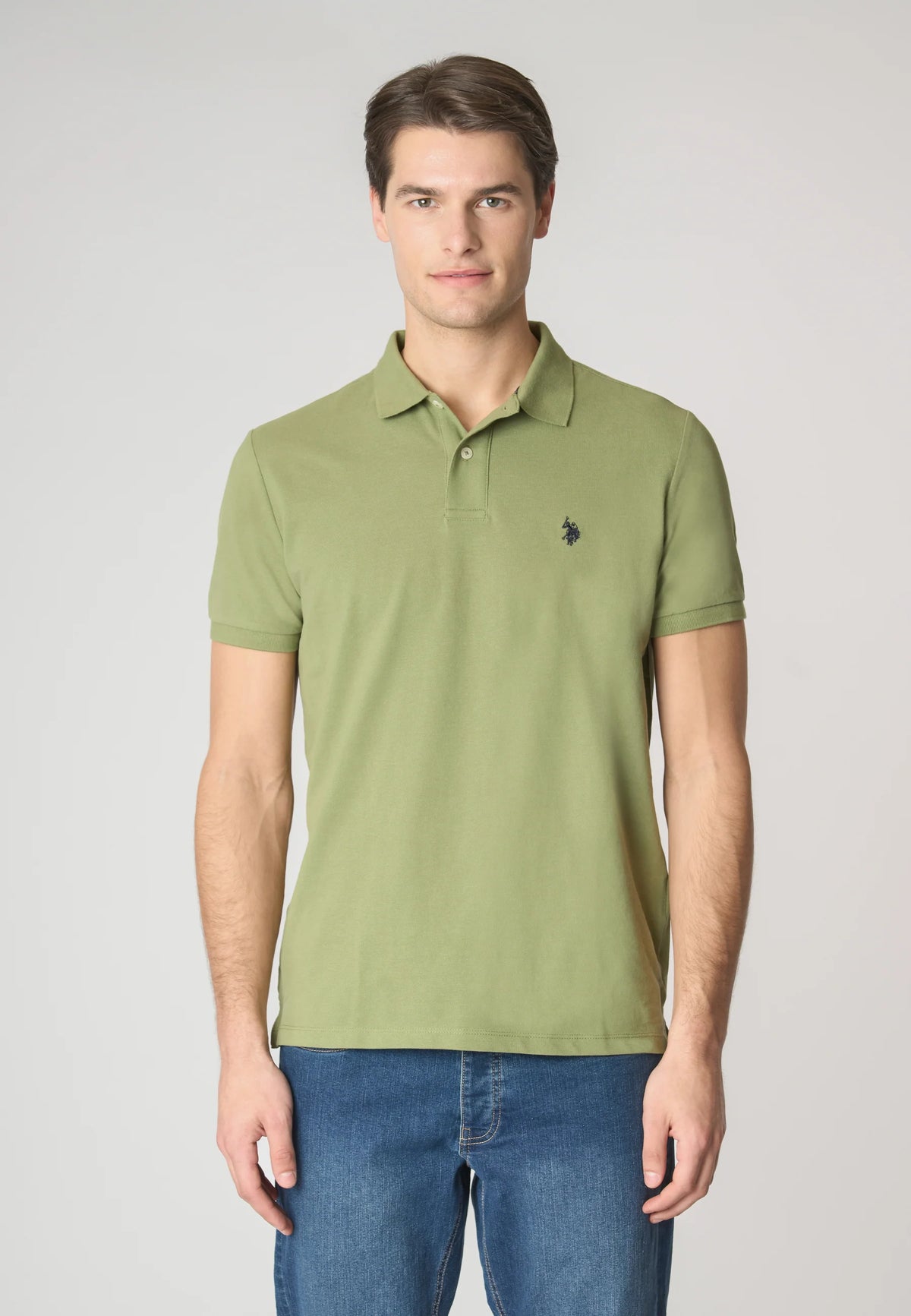 POLO UOMO US POLO ASSN IN COTONE PIQUET VERDE
