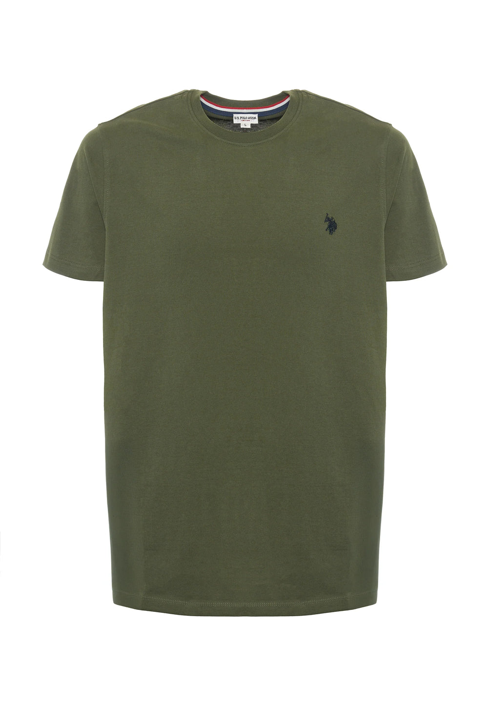 T-SHIRT UOMO US POLO ASSN MANICHE CORTE IN COTONE VERDE