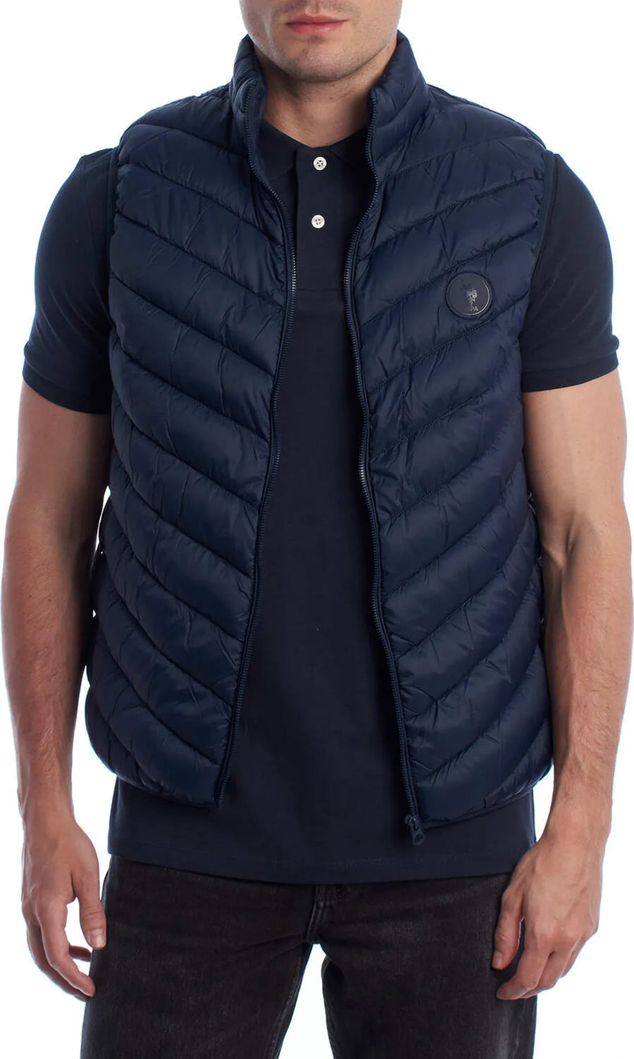 SMANICATO US POLO ASSN GILET ULTRA LIGHT FULL ZIP BLU