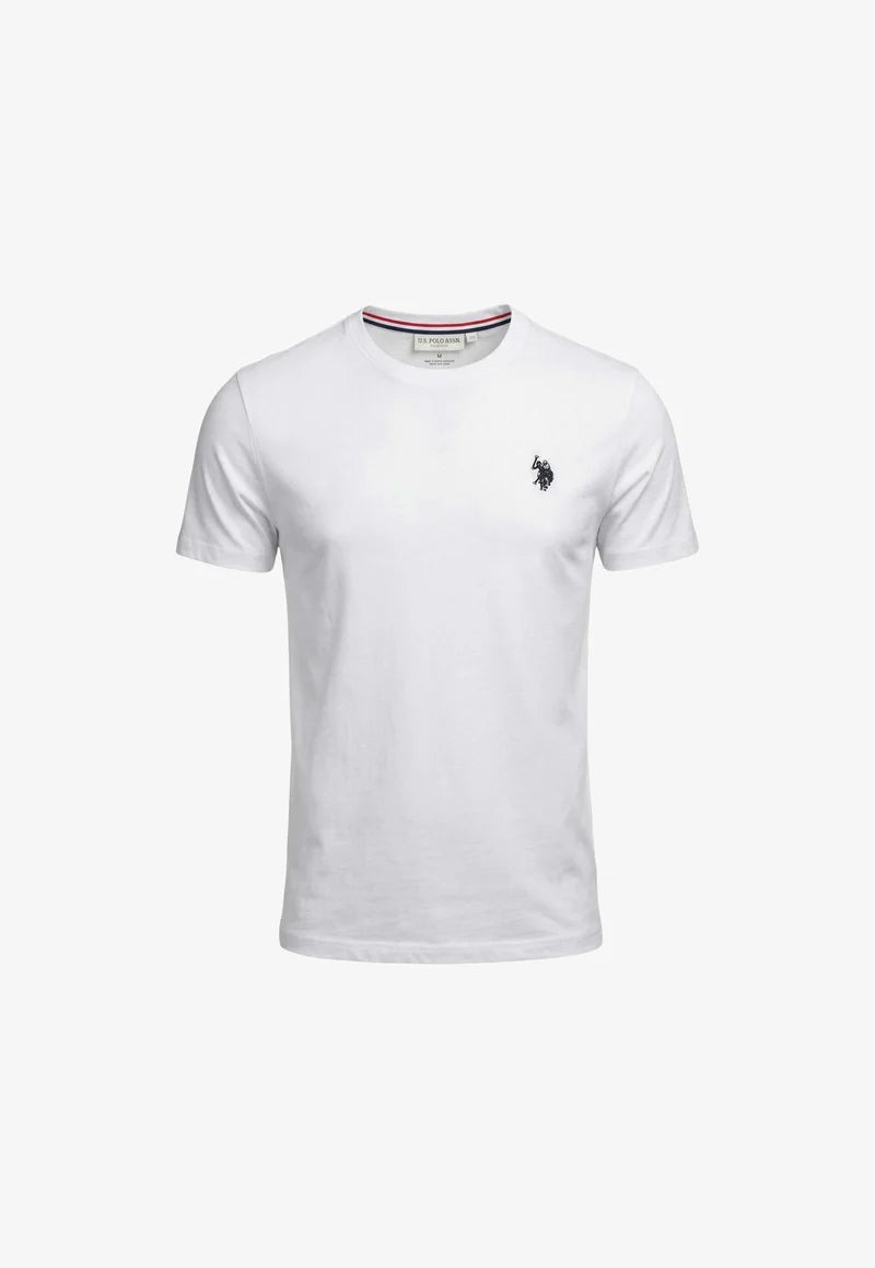 T-SHIRT UOMO US POLO ASSN MANICHE CORTE IN COTONE BIANCO