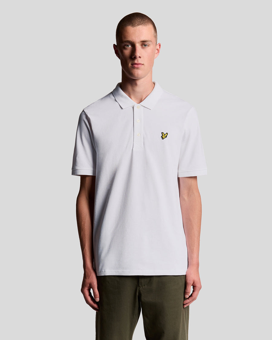 POLO LYLE & SCOTT UOMO COTONE PIQUE' BIANCO