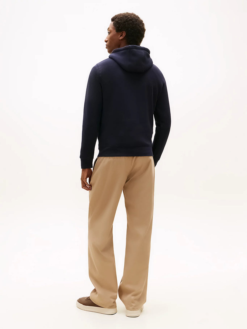 FELPA TOMMY HILFIGER UOMO CON CAPPUCCIO FELPATA LOGO RICAMATO BLU NAVY