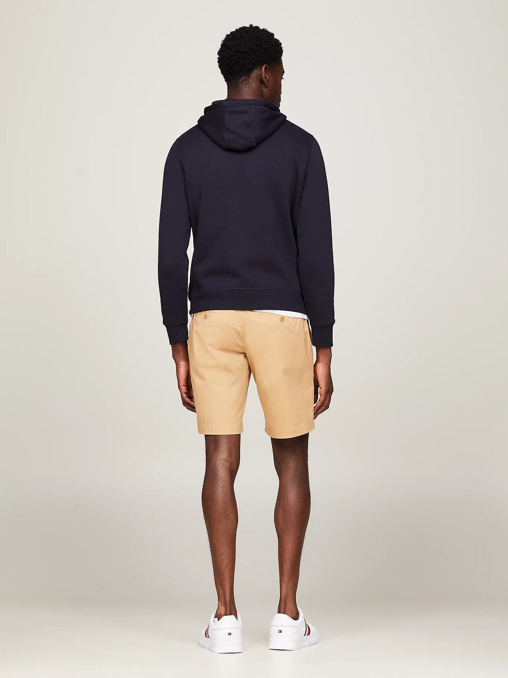 FELPA TOMMY HILFIGER UOMO CON CAPPUCCIO FELPATA LOGO RICAMATO BLU NAVY