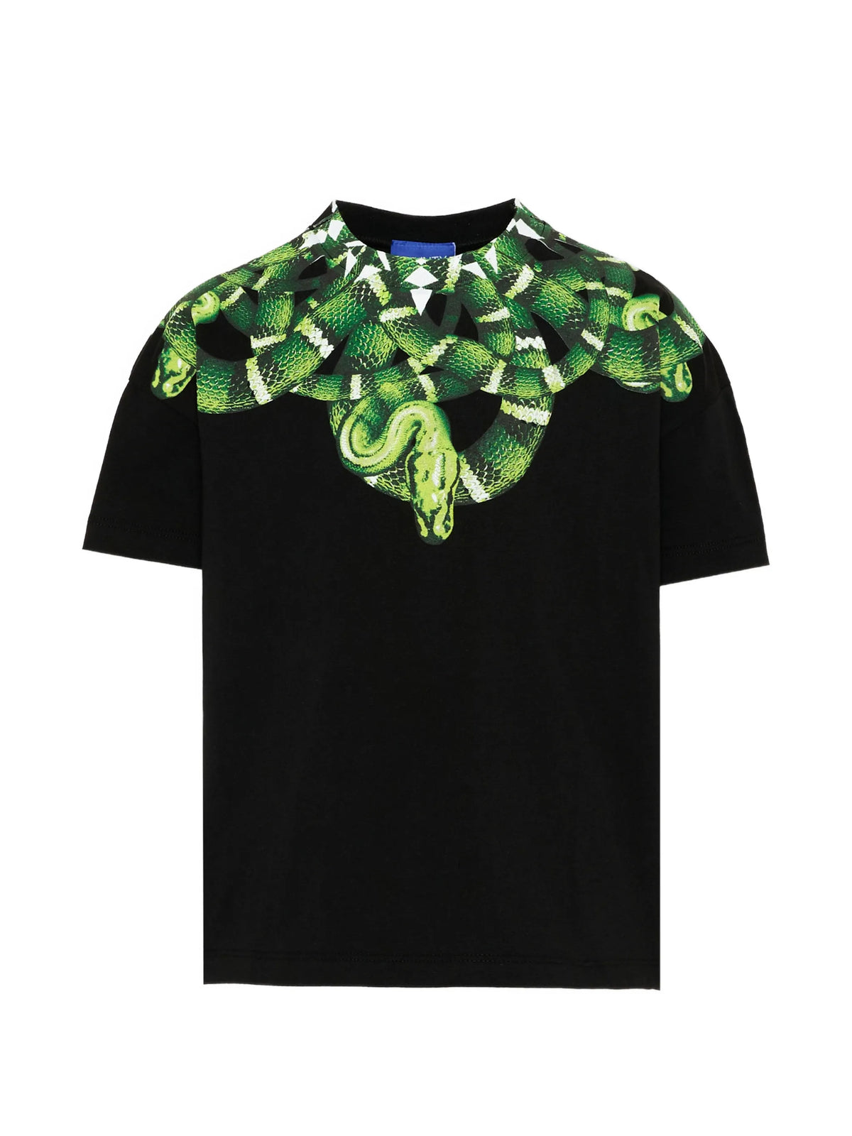MARCELO BURLON T-SHIRT MEZZA MANICA COUNTY OF MILAN NERO SERPENTE VERDE