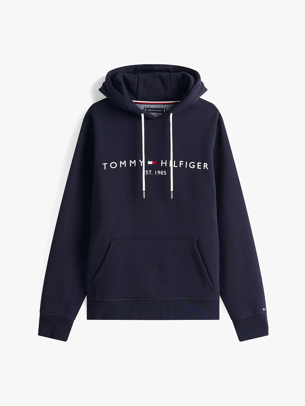 FELPA TOMMY HILFIGER UOMO CON CAPPUCCIO FELPATA LOGO RICAMATO BLU NAVY