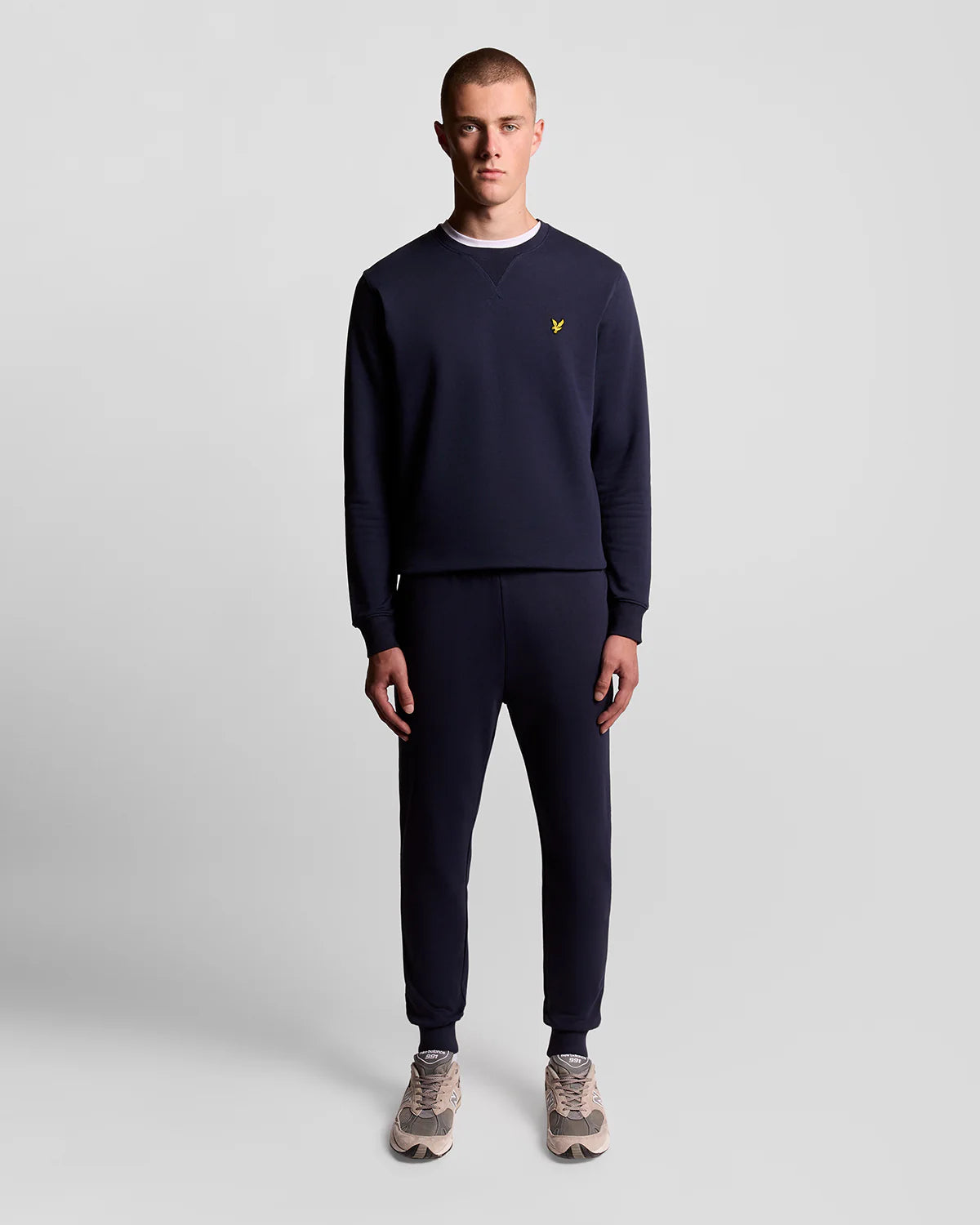 FELPA LYLE & SCOTT UOMO GIROCOLLO COTONE GARZATO BLU