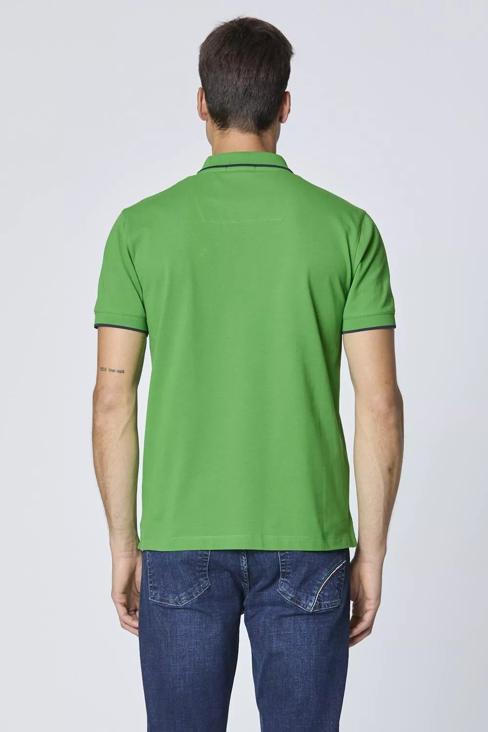 Polo Aeronautica Militare Basica in Cotone Pique' Verde