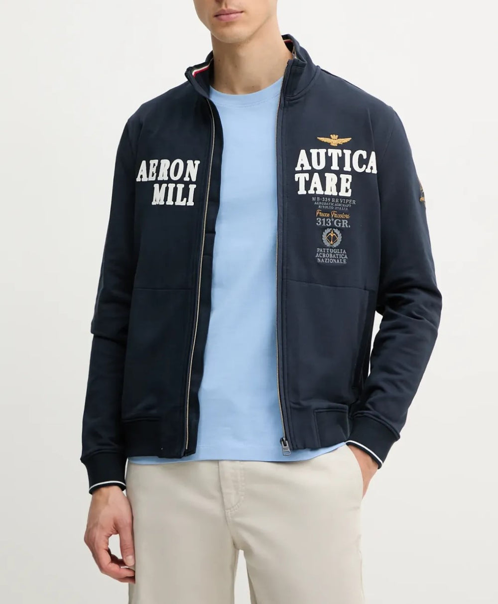 FELPA AERONAUTICA MILITARE FRECCE TRICOLORI BLU