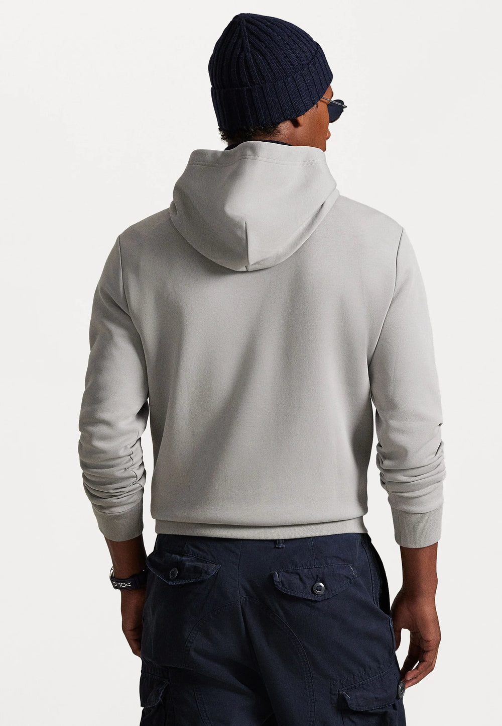 FELPA RALPH LAUREN CON CAPPUCCIO A MAGLIA DOPPIA GRIGIO