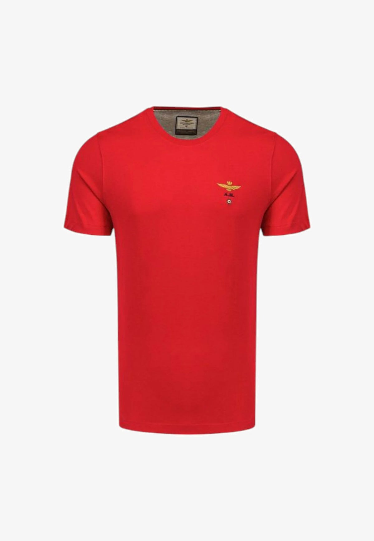 T-SHIRT UOMO AERONAUTICA MILITARE BASIC MEZZA MANICA ROSSO