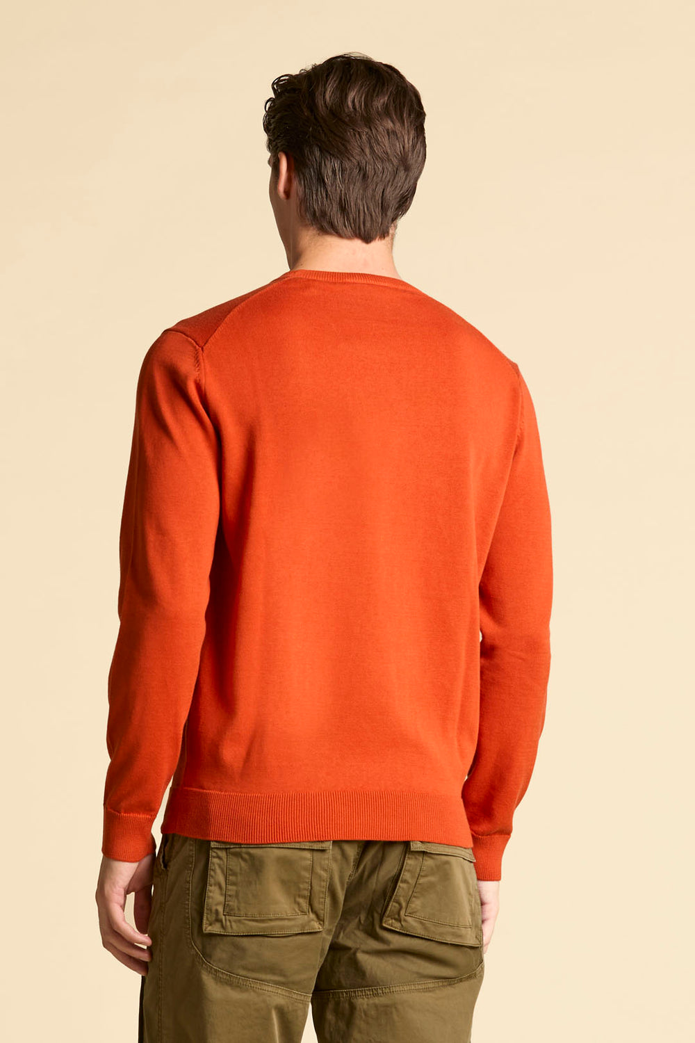 MAGLIA GIROCOLLO IN COTONE TINTO FILO AERONAUTICA MILITARE ARANCIONE
