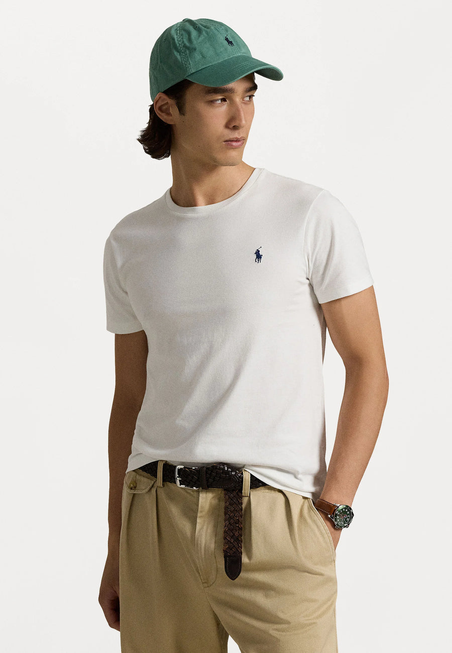 T-SHIRT RALPH LAUREN MAGLIETTA IN JERSEY CUSTOM SLIM FIT BIANCO