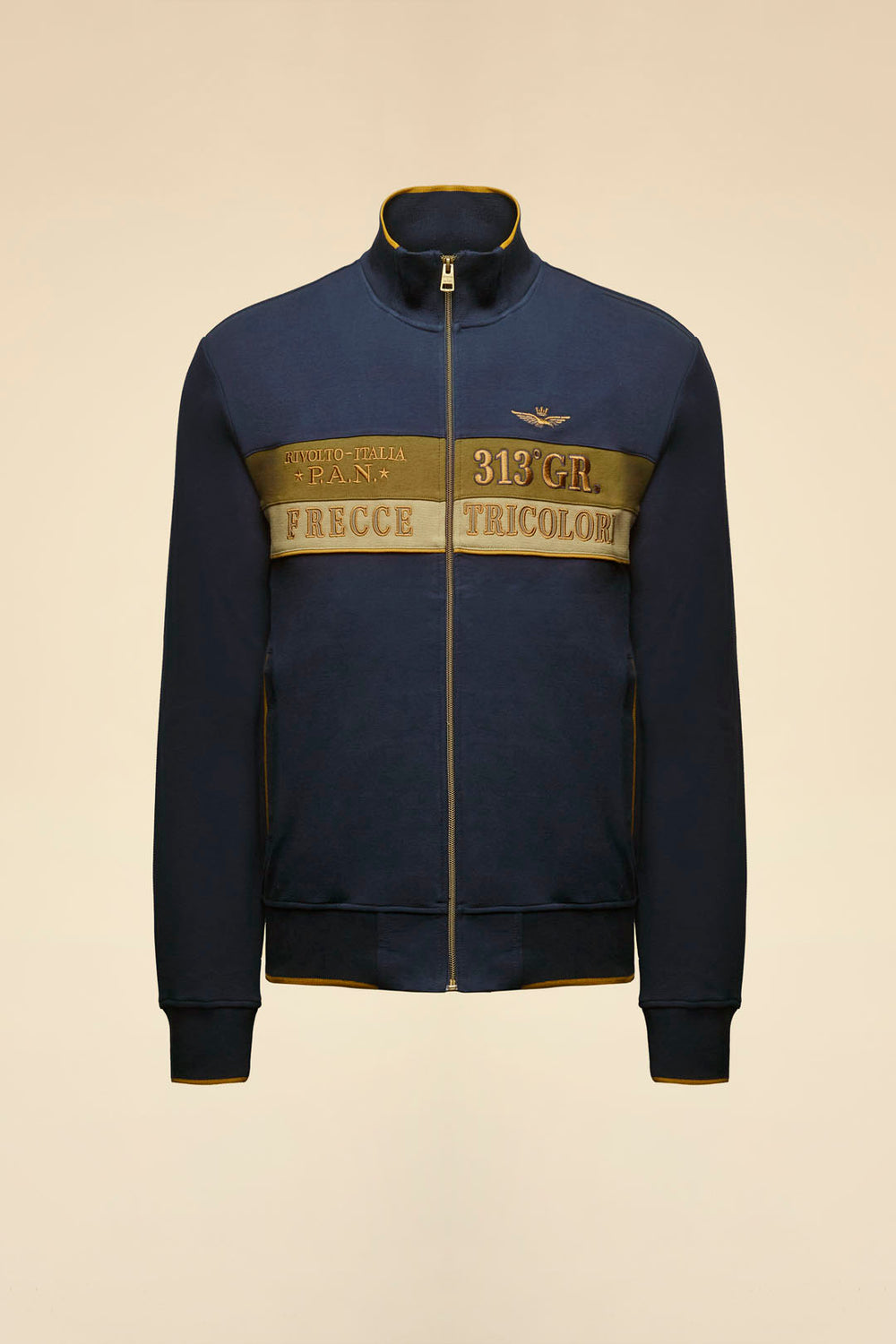 FELPA COLOR BLOCK IN INTERLOCK E PIQUE' AERONAUTICA MILITARE BLU