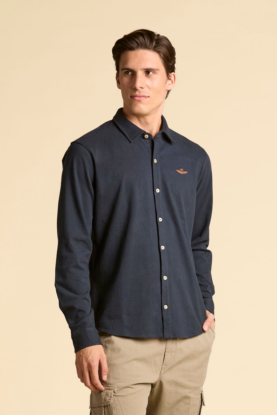 CAMICIA A MANICA LUNGA IN PIQUE' AERONAUTICA MILITARE