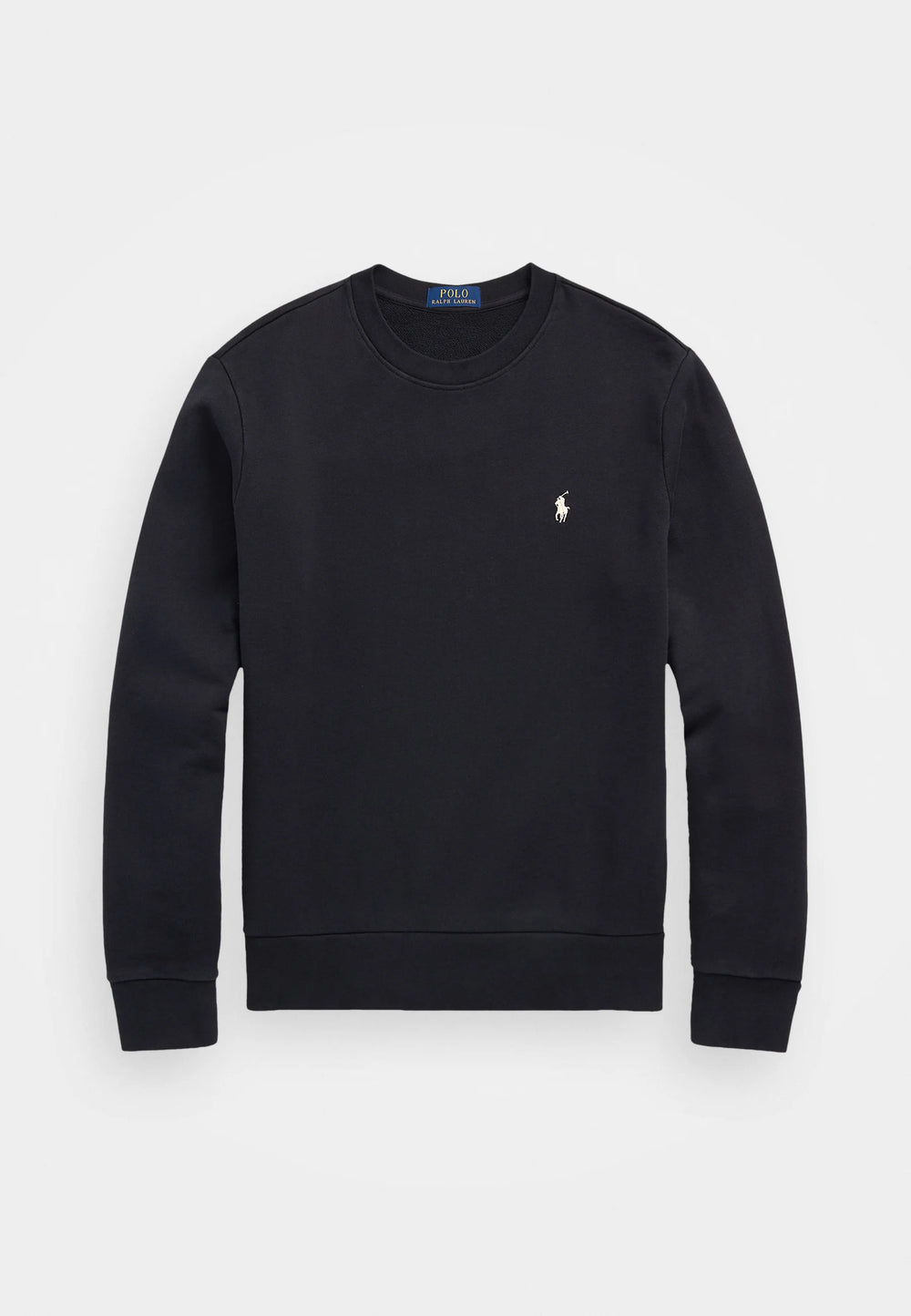 FELPA RALPH LAUREN LOOPBACK IN COTONE GIROCOLLO NERO