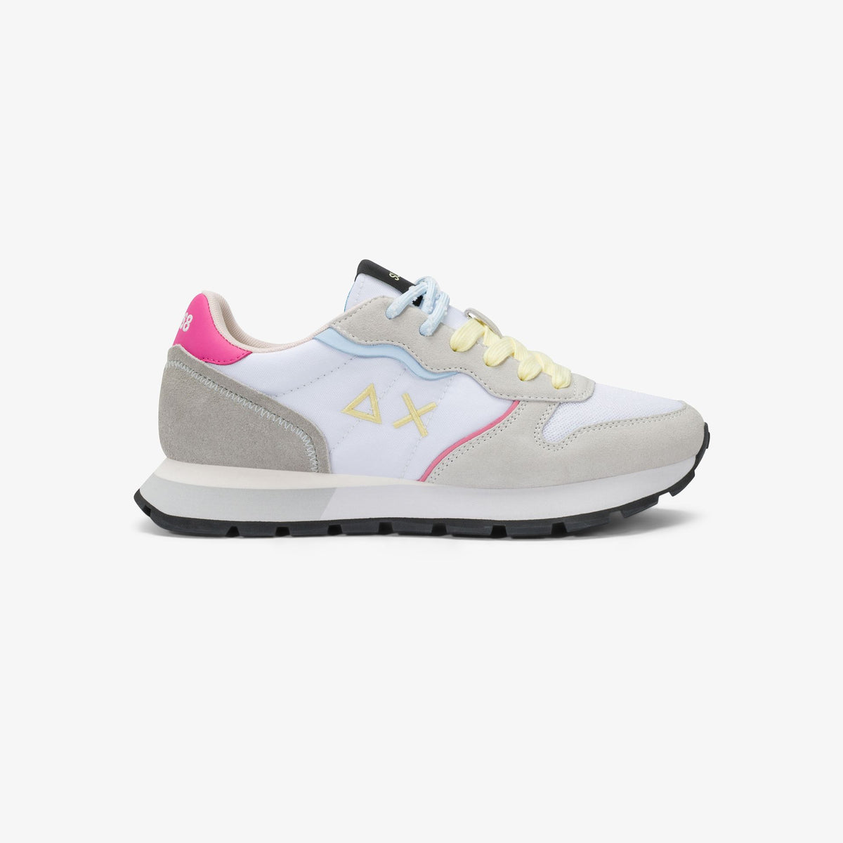 SUN 68 SCARPE Sneaker Ally Color Explosion in suede e nylon bianco