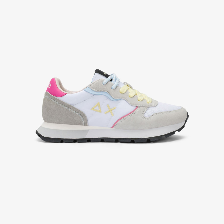 SUN 68 SCARPE Sneaker Ally Color Explosion in suede e nylon bianco