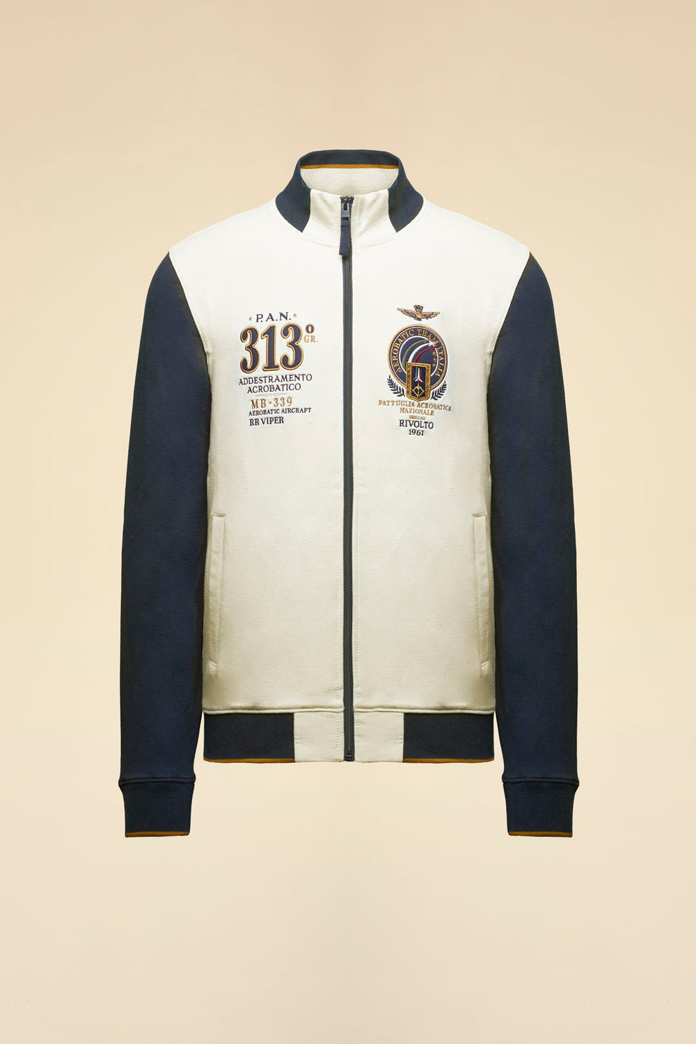 Felpa AERONAUTICA MILITARE full-zip ricamata Frecce Tricolori