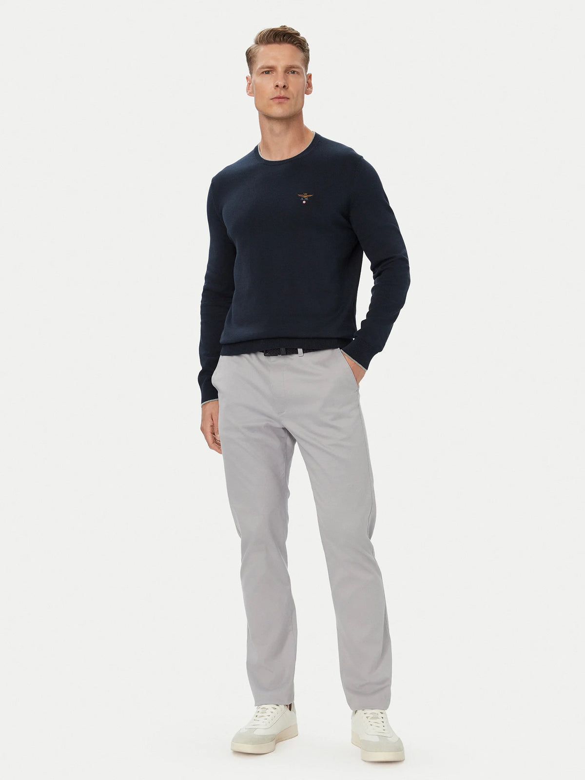 AERONAUTICA MILITARE MAGLIONCINO UOMO CON AQUILA RICAMATA 262MA163UL00506