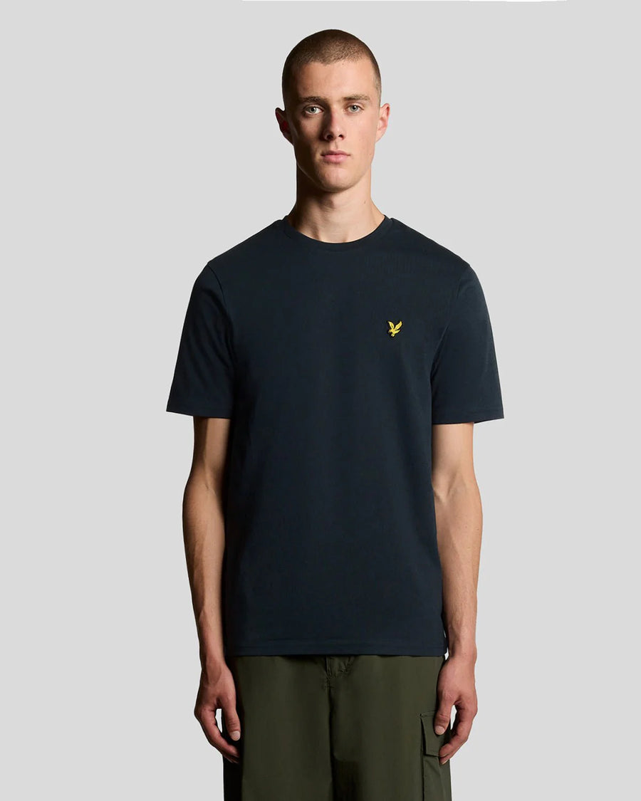 T-SHIRT LYLE & SCOTT MEZZA MANICA GIROCOLLO COTONE BASIC BLU SCURO