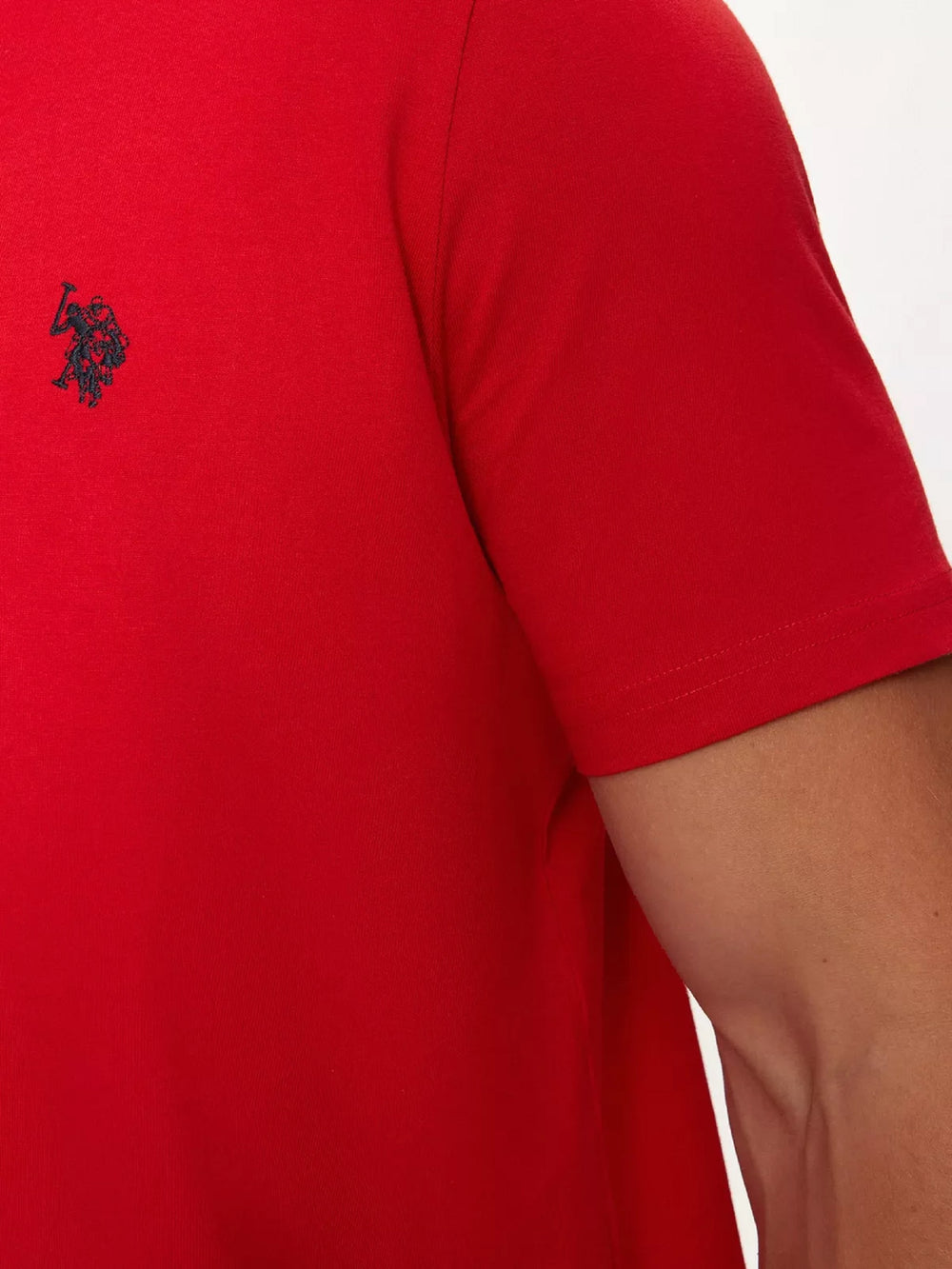 T-SHIRT UOMO US POLO ASSN MANICHE CORTE IN COTONE ROSSO