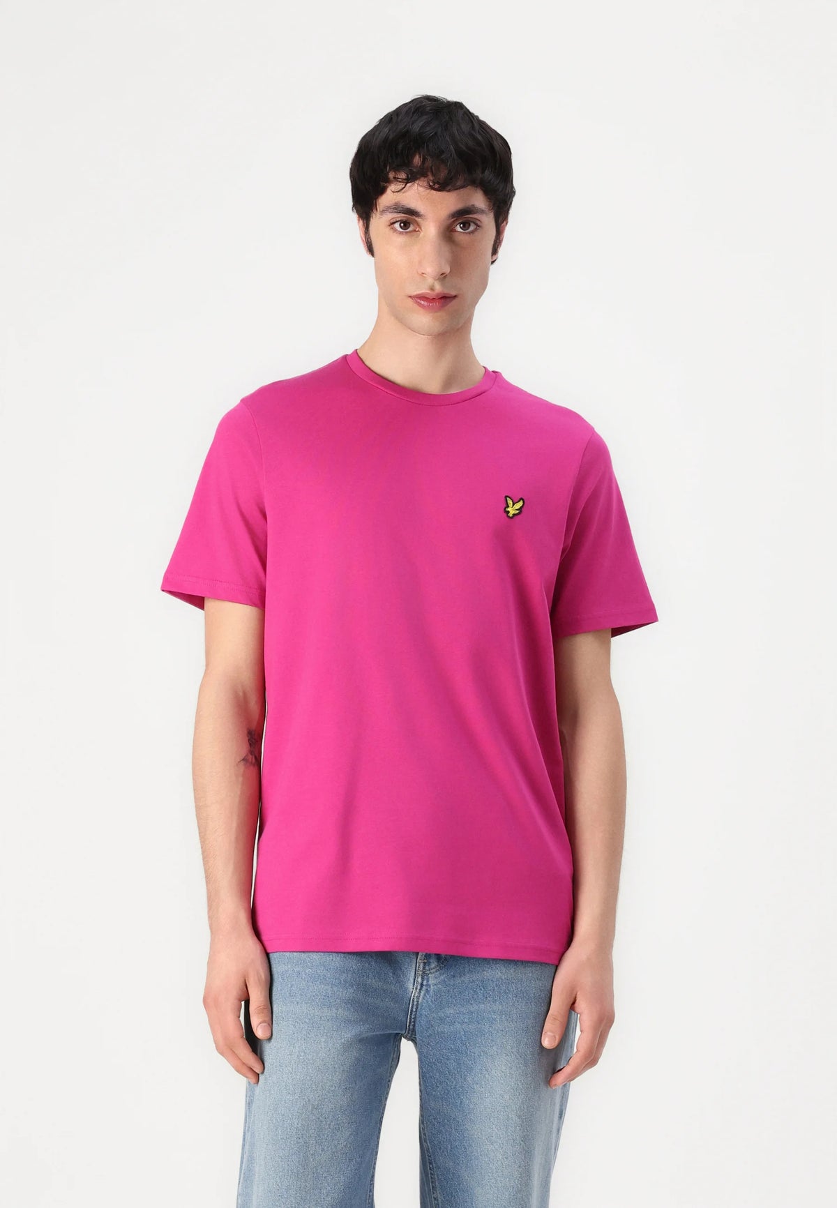 T-SHIRT LYLE & SCOTT MEZZA MANICA GIROCOLLO COTONE BASIC ROSA