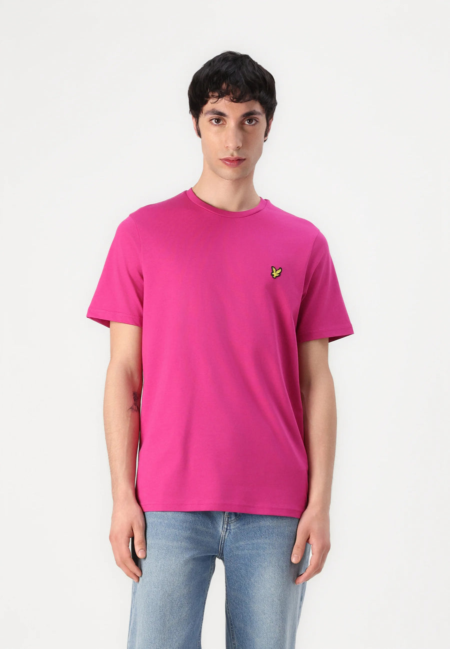 T-SHIRT LYLE & SCOTT MEZZA MANICA GIROCOLLO COTONE BASIC ROSA