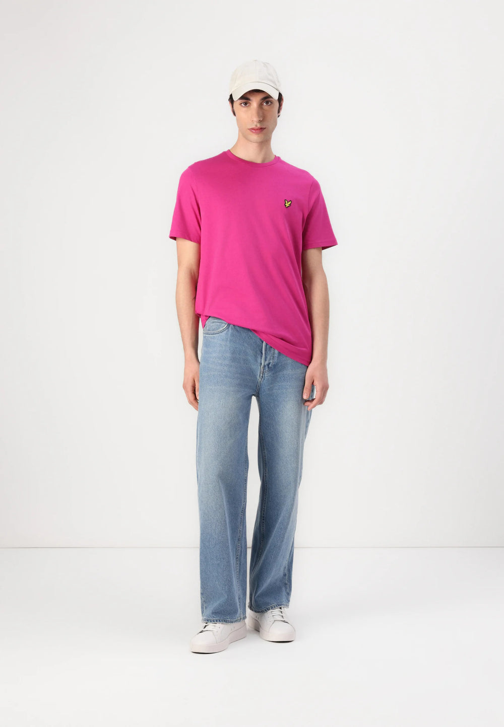 T-SHIRT LYLE & SCOTT MEZZA MANICA GIROCOLLO COTONE BASIC ROSA