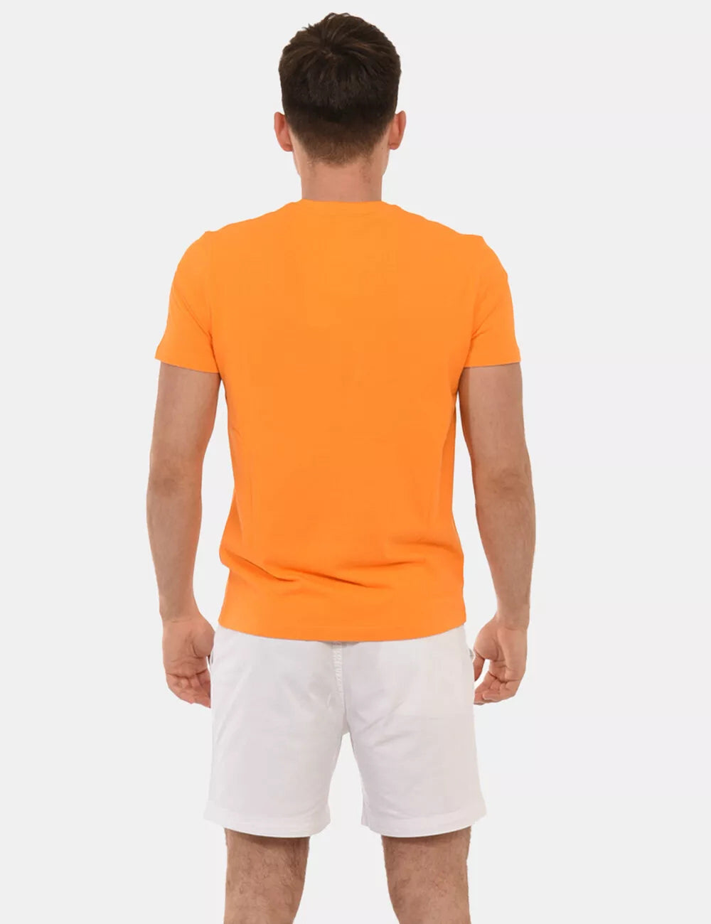 T-SHIRT UOMO US POLO ASSN MANICHE CORTE IN COTONE ARANCIO