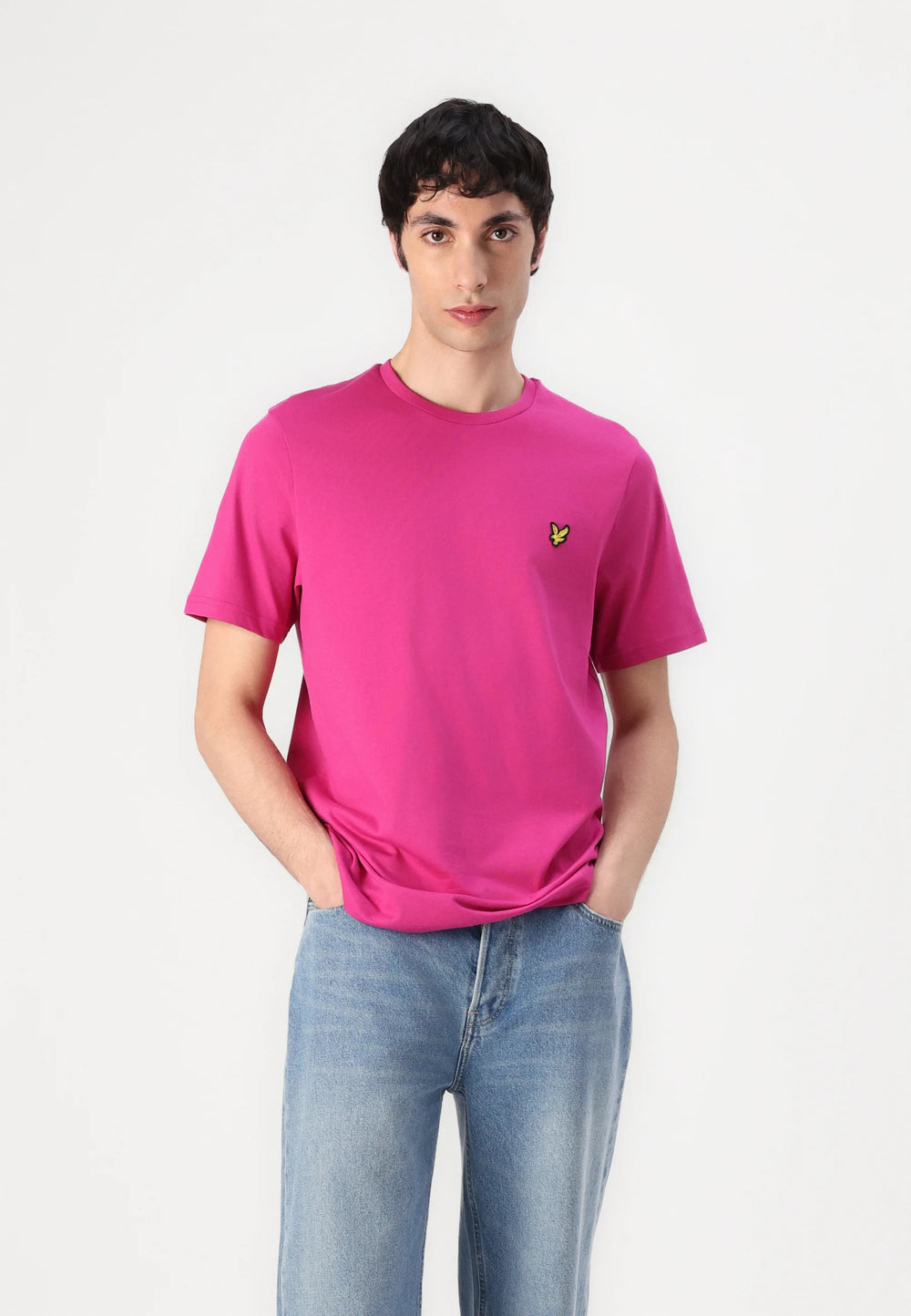 T-SHIRT LYLE & SCOTT MEZZA MANICA GIROCOLLO COTONE BASIC ROSA