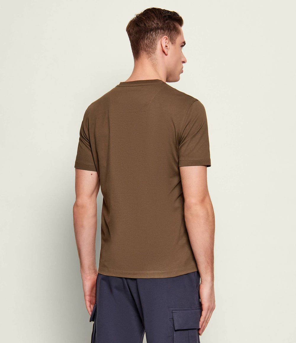 T-SHIRT UOMO AERONAUTICA MILITARE BASIC MEZZA MANICA MARRONE