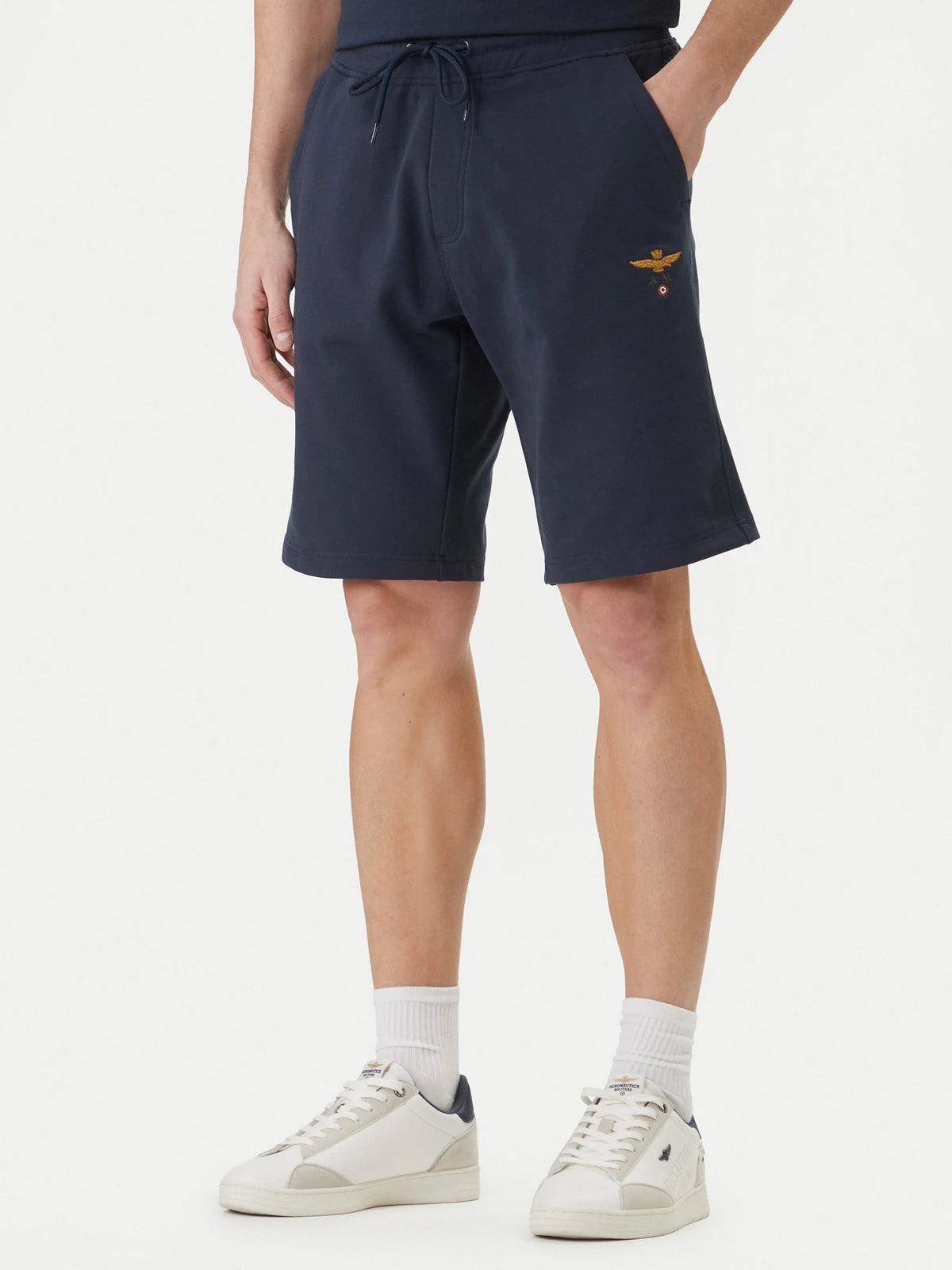 BERMUDA SHORTS UOMO AERONAUTICA MILITARE IN COTONE BLU