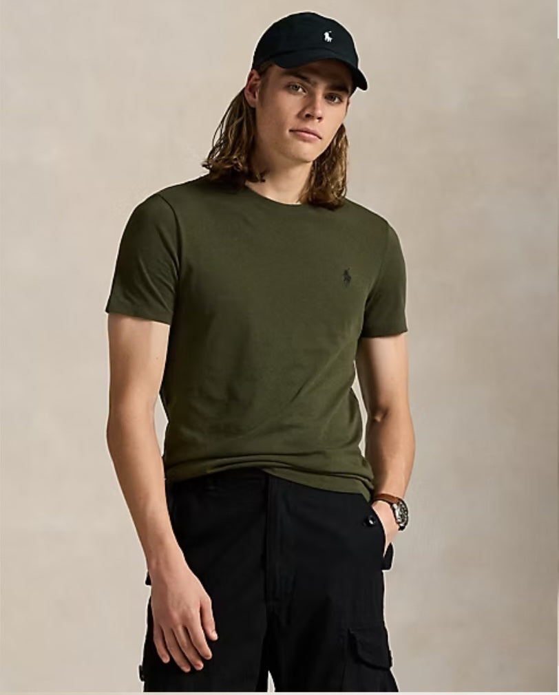T-SHIRT RALPH LAUREN MAGLIETTA IN JERSEY CUSTOM SLIM FIT VERDE MILITARE 2