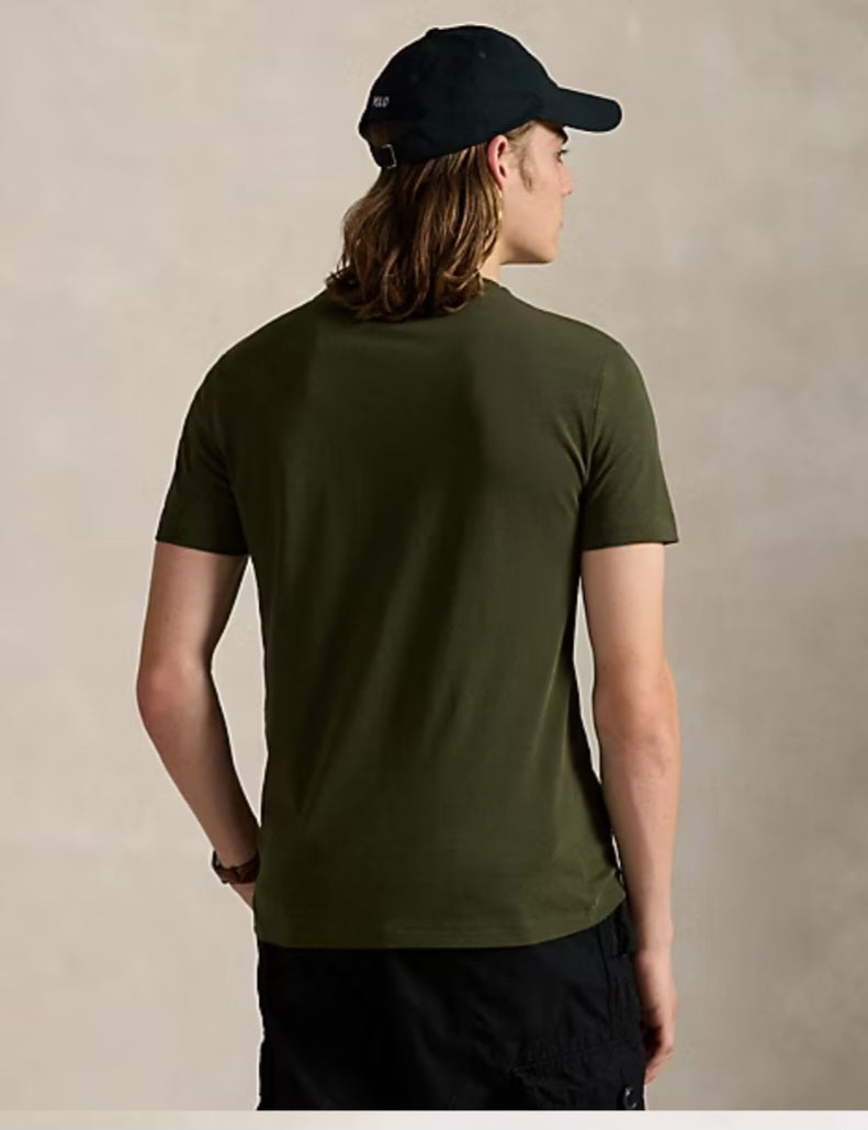 T-SHIRT RALPH LAUREN MAGLIETTA IN JERSEY CUSTOM SLIM FIT VERDE MILITARE 2