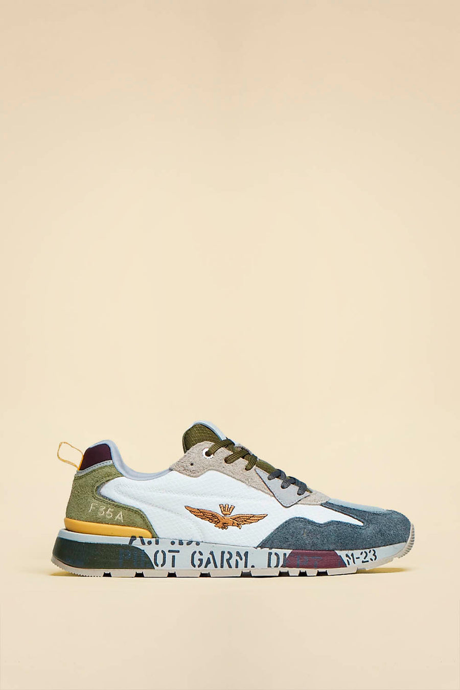 SCARPE UOMO AERONAUTICA MILITARE SNEAKERS CON INSERTI IN SUEDE FURRY